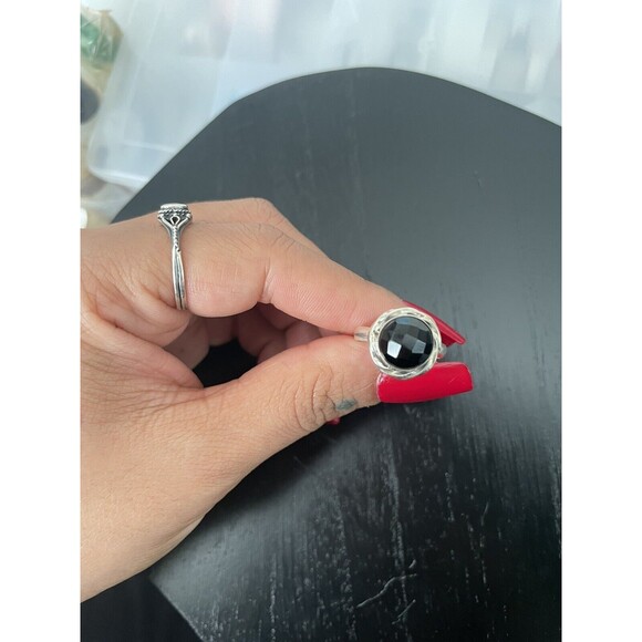 Black Onyx Ring Gemstone 925 Stamped Solid Sterling Silver Jewelry Size 7 - Picture 3 of 6